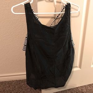 Nike Tankini swimsuit top black and white stripe